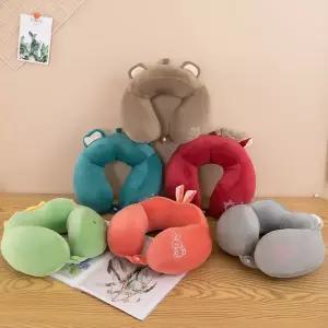 사무실 U자형 목쿠션 휴대용 여행용 캐릭터 낮잠 베개