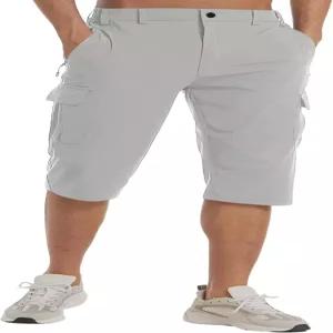 렉시아트 남성 하이킹 카고 반바지 퀵 드라이 경량 작업용 골프 카프리 팬츠 5 지퍼 포켓 포함