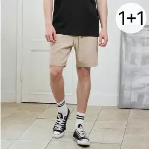 [파라고나] 1+1 남성 여름 베이직 린넨 5부 밴딩 팬츠