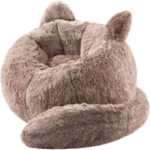 Achicsofar 빈백 의자 10대용 충전재가 있는 거대 인조 모피 푹신한 고양이 모양 소파 편안한 엑센트 바닥