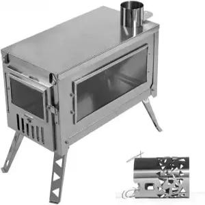 나무 태우기 스토브 난방용 휴대용 텐트 미니 야외 요리용 접이식 마당 캠핑 BBQ 투어 겨울 얼음 낚시 사냥