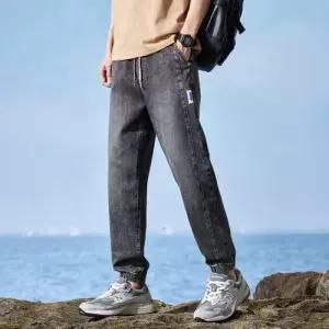 남자 팬츠 캐주얼 데님 청바지 배기 스판 허리밴딩 긴 배기핏 슬림핏 튜닉 원픽1