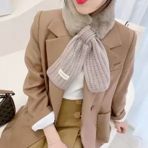 여자 눈꽃 페이크퍼 뻐띠 머플러 미니 목도리 인조털 스카프 니트목도리 남녀목도리