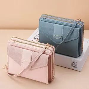 여성 심플 2단지퍼 장지갑 가방 변형 카드 지퍼 포켓 2단지퍼지갑 2단장지갑 체인장지갑