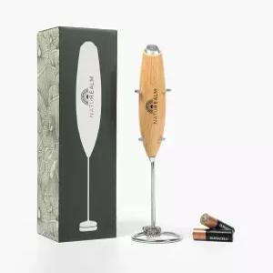 버섯 커피 라떼 말차 믹서 배터리로 작동하는 휴대용 폼 메이커용 스탠드가 있는 네이처알름 프로더