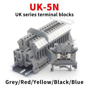 10개 UK-5N 레일 장착형 조합 단자대 4mm² 나사형 전압 커넥터
