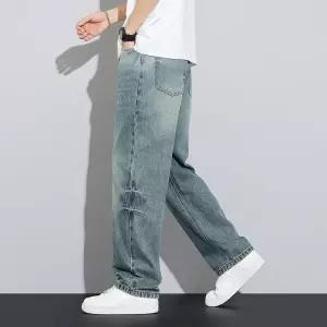 남성용 배기 커브드 컬러 워싱 부츠컷 나염 사계절 청바지 와이드핏 자수 라이트 admr1