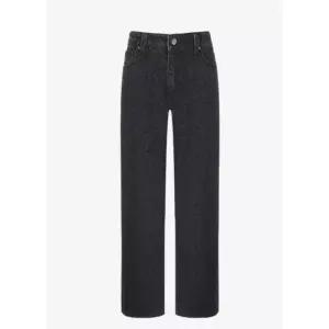 [백화점 정품] 게스 진 여성 워싱 블랙 호피 데님 와이드 YP3D3165