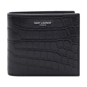 [AK플라자] [생로랑] 24FW 남성 크로커다일 엠보싱 반지갑 (396303 DZEDE 1000 24F