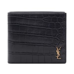 [AK플라자] [생로랑] 25FW 남성 크로커다일 엠보싱 반지갑 (607727 DZEDW 1000 25F