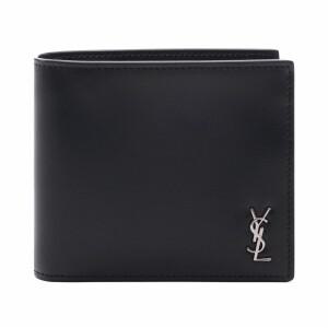 [AK플라자] [생로랑] 25FW 남성 모노그램 은장로고 반지갑 (607727 1JB0E 1000 25F