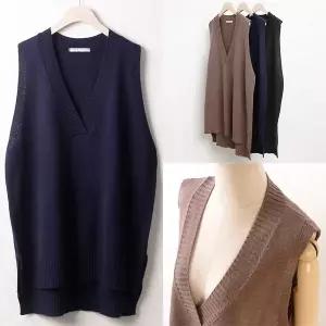 [하프클럽/아이우먼]위쉬몰 RM 브이박시니트조끼(w120H602) 빅사이즈