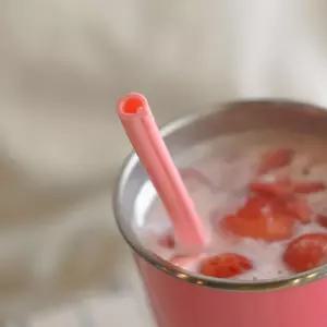 [모두모아]세척사용 핑크 실리콘스트로우 벤티 빨대 28cm 우유빨대 쥬스빨대 긴빨대 벤티사이즈 스트로우