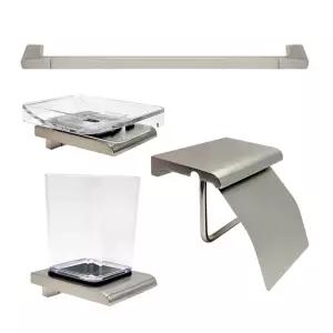 [모두모아]SW450 서스 무광 4품 욕실 악세사리 휴지걸이 비누대 수건걸이 컵대 욕실악세사리