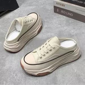 여자 베이직 캔버스화 통굽 뮬 스니커즈 블로퍼 단화 여성단화 끈운동화 패션운동화
