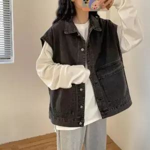 [하프클럽/셀러허브_여성트랜드패션]여자 간절기 레이어드 워싱 데님 베스