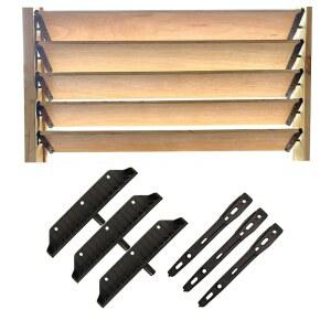 블라인드 및 셔터용 루버 하드웨어 시스템, 선블라인드 시스템 브래킷, 최대 11개의 보드를 보관할 수 있는 루버 하드웨어 키트(48피트) 블랙