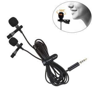 전문 듀얼 미니 소형 마이크 3.5mm, 칼라 클립 스튜디오 옷깃 콘덴서, 스마트폰