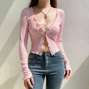 여성용 티 셔츠 군소 프렌치 봄가을 긴팔 라운드넥 재킷 페이크투피스 BE3