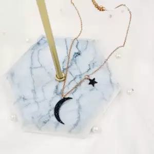 여성목걸이 로즈골드 달과별 펜던트 목걸이 PM1000-5 써지컬스틸 써지컬악세사리