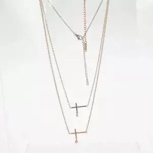 써지컬스틸 가로십자가 목걸이 PM1000-6 변색없는목걸이 써지컬목걸이 로즈골드목걸이