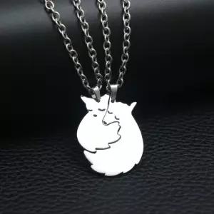 여우 우정 커플 목걸이 학생 심플 체인목걸이 롱목걸이 커플목걸이 학생목걸이