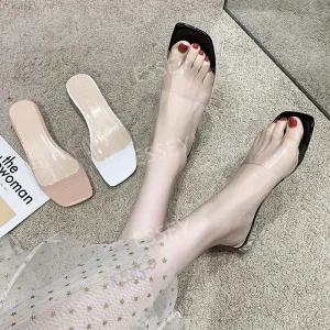 굽낮은 투명 실내화 260 슬리퍼형샌들 뮬힐