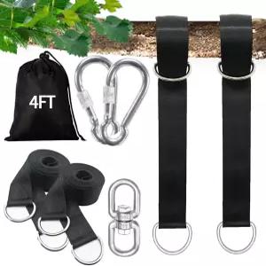 이글럭 트리 스윙 스트랩 걸이 키트 4FT/8FT/15FT/20FT/25FT 엑스트라 롱 잠금 카라비너 및 프로텍터 포함