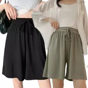 [모두쇼핑]여자 빅사이즈 쿨 밴딩 와이드 팬츠 반바지 여자반바지 여성반바지 여자바지 여자여름바지