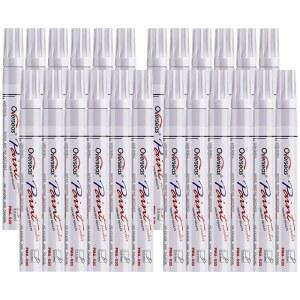 [미국배송] 해외 화이트 페인트 펜 영구 마커 24개 유성 세트 빠른 건조 방수 중간 팁 금속 암석 목재 플라스틱 캔버스 유리 돌 고무 종이용