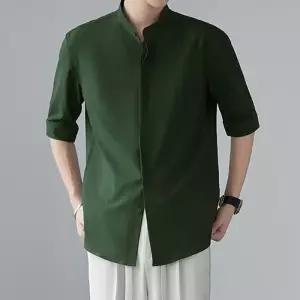 와이셔츠 캐주얼 루즈핏 여름 반팔셔츠 정장 헨리넥
