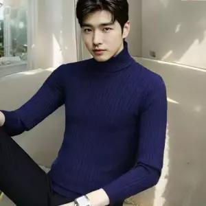 남자 정장니트 터틀넥 목폴라 니트 케이블 꽈배기