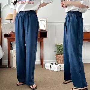 [제이커머스]여성 원버튼 와이드 스타일 슬랙스 밴딩 팬츠 여자긴바지 통바지 와이드바지 겨울바지 여성팬