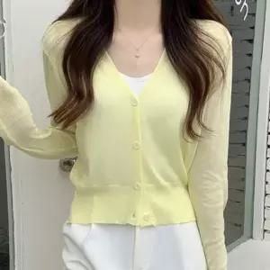 [제이커머스]데일리 베이직 여성 5컬러 시스루 파스텔톤 가디건 여성가디건 여자가디건 브이넥가디건 시스