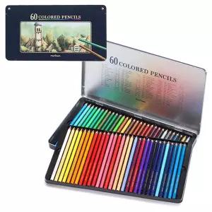 [제이커머스]문화 고급 60색 색연필세트(틴케이스) 1개 수채색연필 수채화색연필 학습용수채색연필 전문가