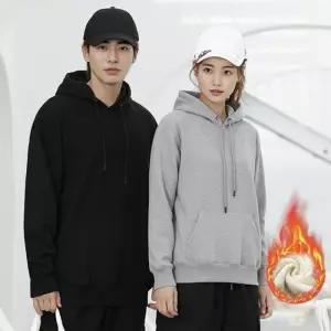 단체복 무지후드티 겨울 커플 긴팔티 레이어드 기모