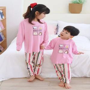 (무배)아동 긴팔 스트라이프 디즈니 미키 홈웨어 시보리 밴딩 잠옷 세트(110-150)