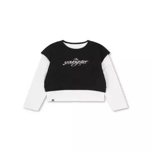 여아 저중량 더블니트 베스트 레이어드 긴팔티_PYF2TS2791BK