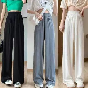 [제이커머스]여성 시원한 냉감 쿨링 플리츠 팬츠 LM-0055 여자와이드팬츠 여자와이드밴딩바지 여자와이드바