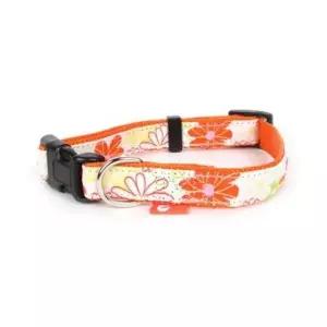 꽃무늬 목줄 오렌지 15mm 1p 목줄 개목줄 애견목줄