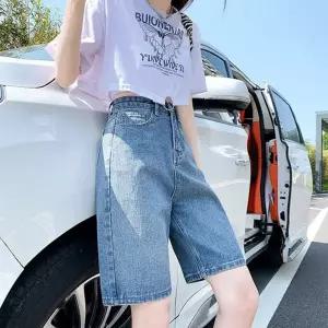 5부 청바지 데일리 레귤러 하프 데님 반바지 여성 여름 데일리반 캐주얼 일상복 일자핏 루즈핏