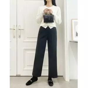 여성 레이온 코튼 울 뒷밴딩 일자 기모 슬랙스_3