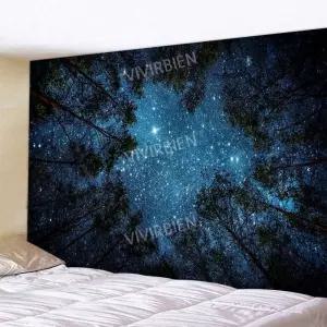 대형 패브릭 터 인테리어 밤하늘 우주 장식 벽 그림 초대형 커튼 창문 풍경