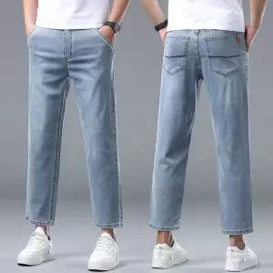 부츠컷 와이드핏 남성 청바지 청여름 루즈핏 스판 빅사이즈 얇은 쿨링 라이셀 admr1