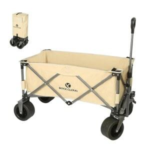 록 클라우드 접이식 왜건 카트 유틸리티 야외 캠핑 캐리 헤비 듀티 휴대용 정원 카트, 유니버설 휠 및 조절 가능한 손잡이가 있는 비치 스포츠용