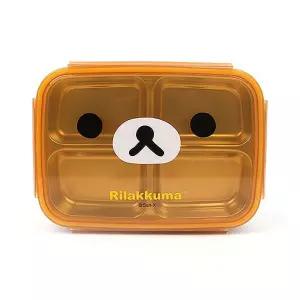 [퍼니메이커]리락쿠마 4구이중스텐식판도시락(얼굴)(브라운) 아동식기 유아식기 유아동식기 아동식판 유아