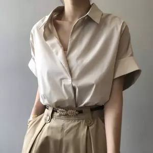 [퍼니메이커]여성 면접 출근 오피스룩 하객 결혼식 셔츠 패션 코디 여성긴팔셔츠 심플디자인여성셔츠 봄가