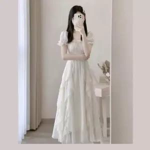 [퍼니메이커]키밍 여름 화이트 쉬폰원피스 반팔 루즈핏 롱원피스 여성원피스 여름원피스 하이트원피스 반팔