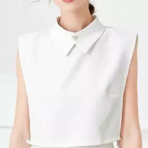 페이크 진주 카라 목 단추 카라 쉬폰 레이어드 이너 반목 터틀넥 페이크풀오버 페이크카라