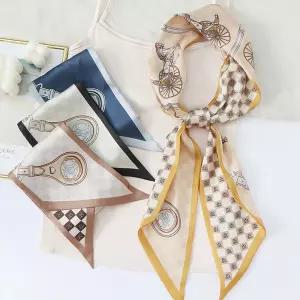 [퍼니메이커]컬러 믹스 앤틱 스카프 실크 머플러 패션 방도스카프 봄스카프 미니스카프 실크스카프 오피스